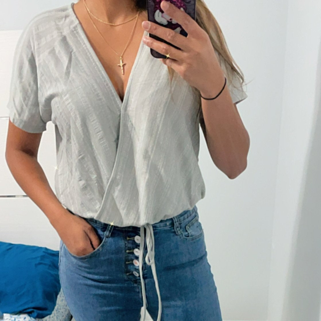 CROP SURPLICE TOP